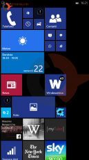 Windows 10 Smartphone preview start screen